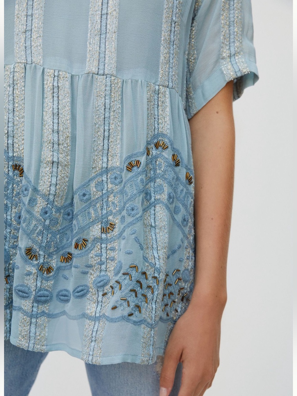 Anthropologie RAGA Rozelle Embroidered Tunic Size L - Picture 2 of 9